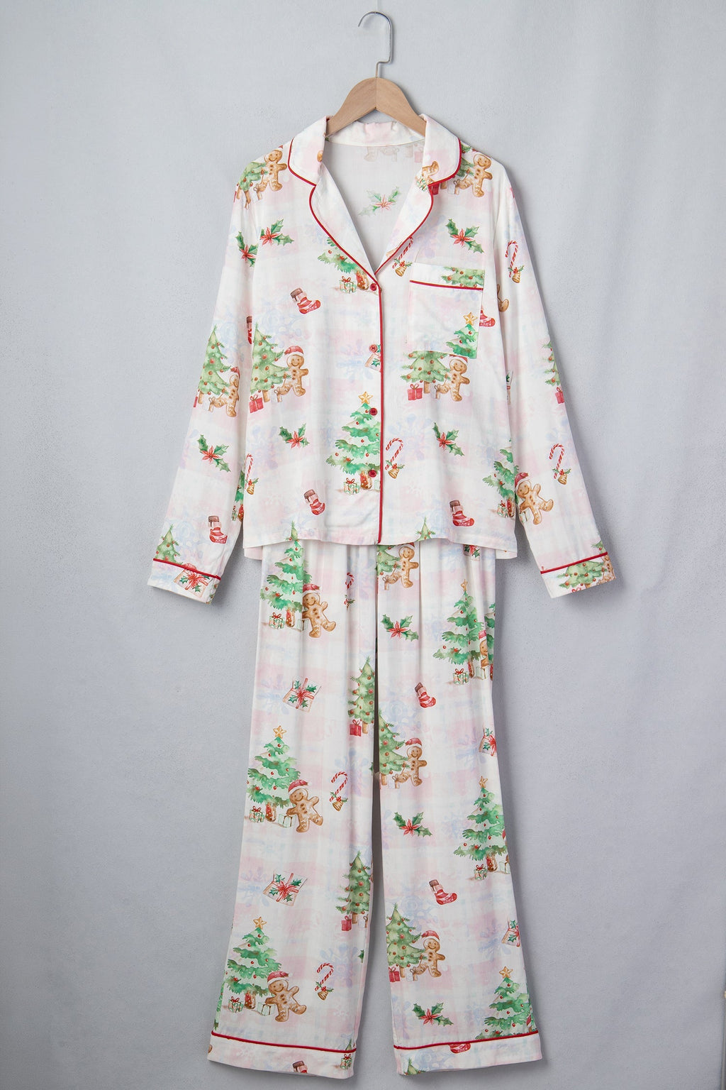 Gingerbread Christmas Pajama Set — Pink