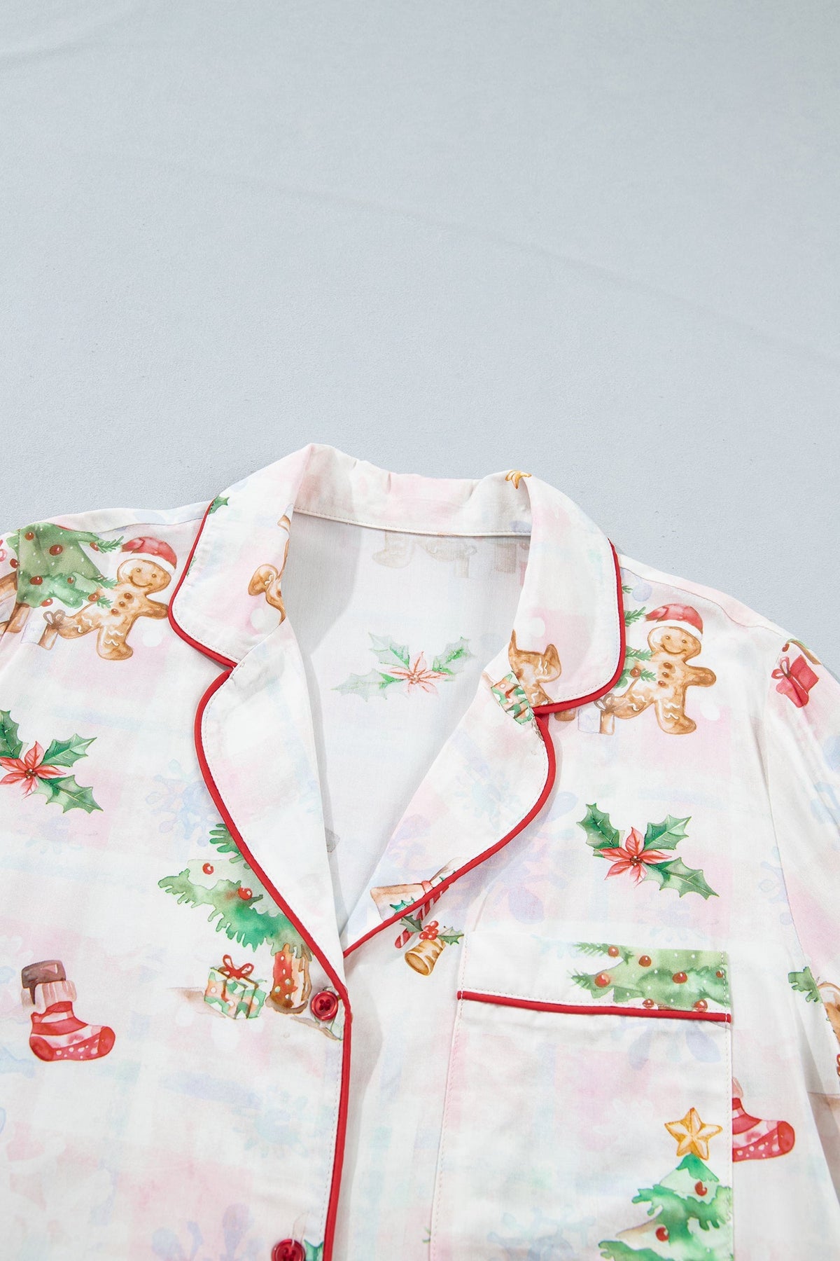 Gingerbread Christmas Pajama Set — Pink