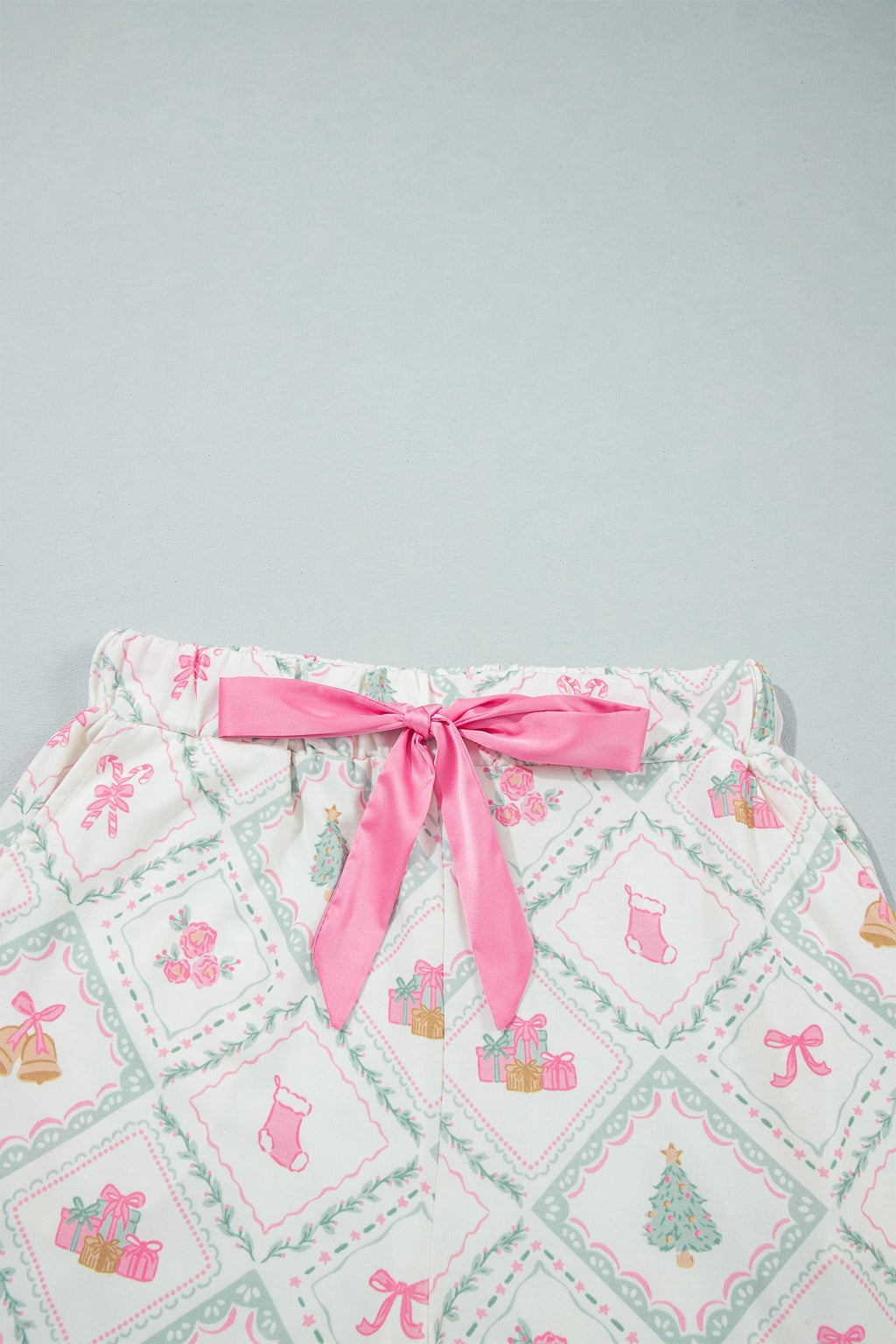 Sugarplum Christmas Patchwork Pajama Set — White