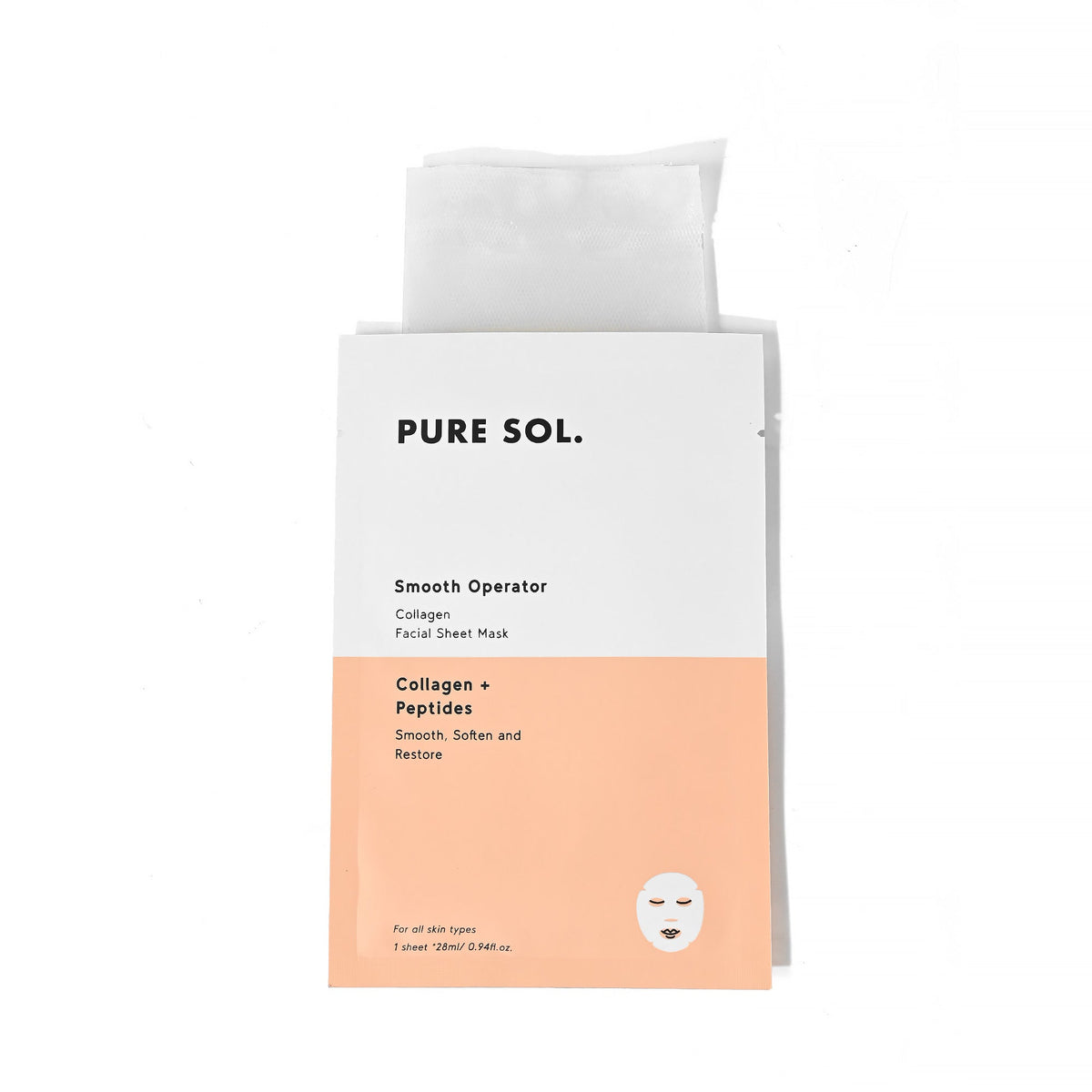PURE SOL. Beauty Smooth Operator Beauty Collagen Sheet Mask