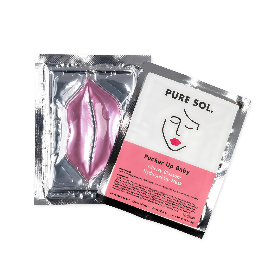 PURE SOL. Beauty Pucker Up Baby - Cherry Blossom Hydrogel Collagen Lip Mask