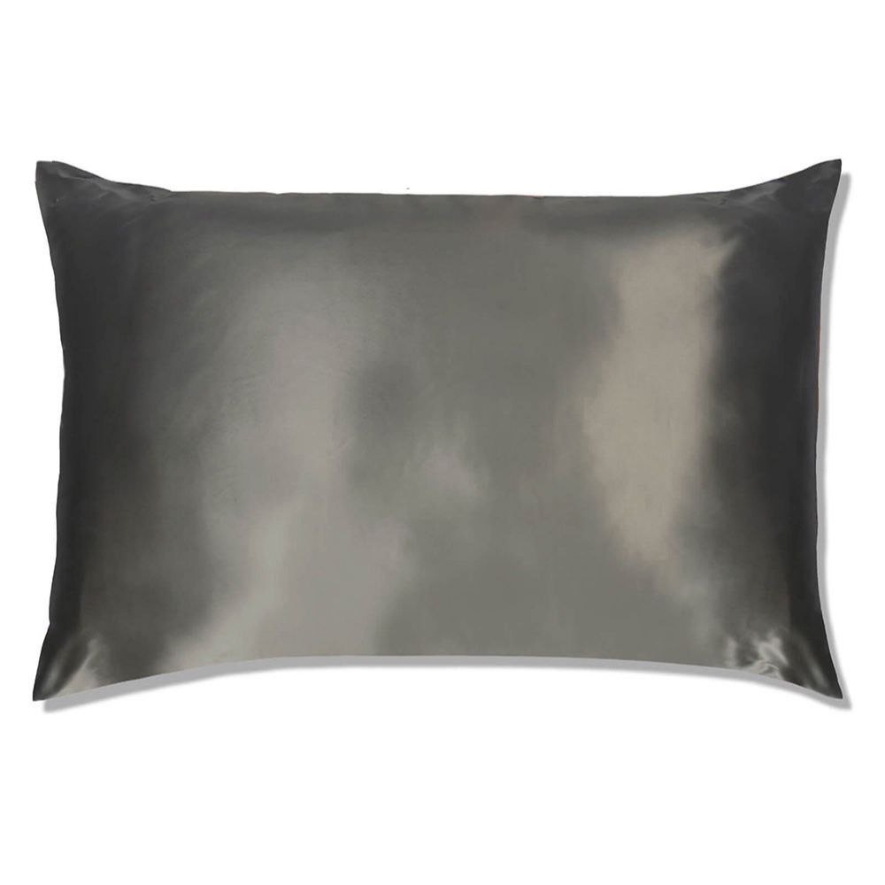 PURE SOL. Beauty Sleep Happy 100% Mulberry Silk Pillow Case - Silver