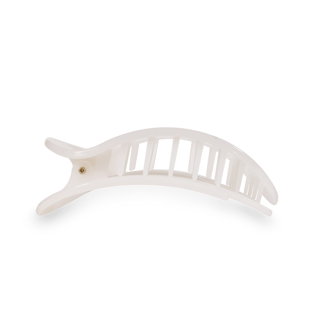 Coconut White Medium Flat Round Hair Clip